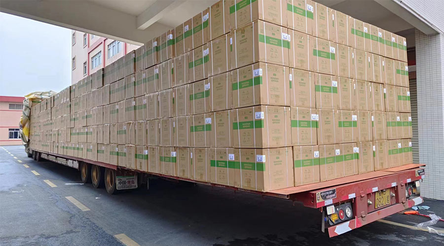 場面壯觀！國內(nèi)某知名品牌客戶2000臺波輪洗衣機(jī)高效裝柜完畢