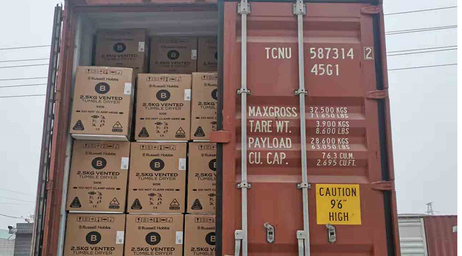 年底沖刺！順利完成英國(guó)Russell hobbs客戶的滾筒干衣機(jī)出貨